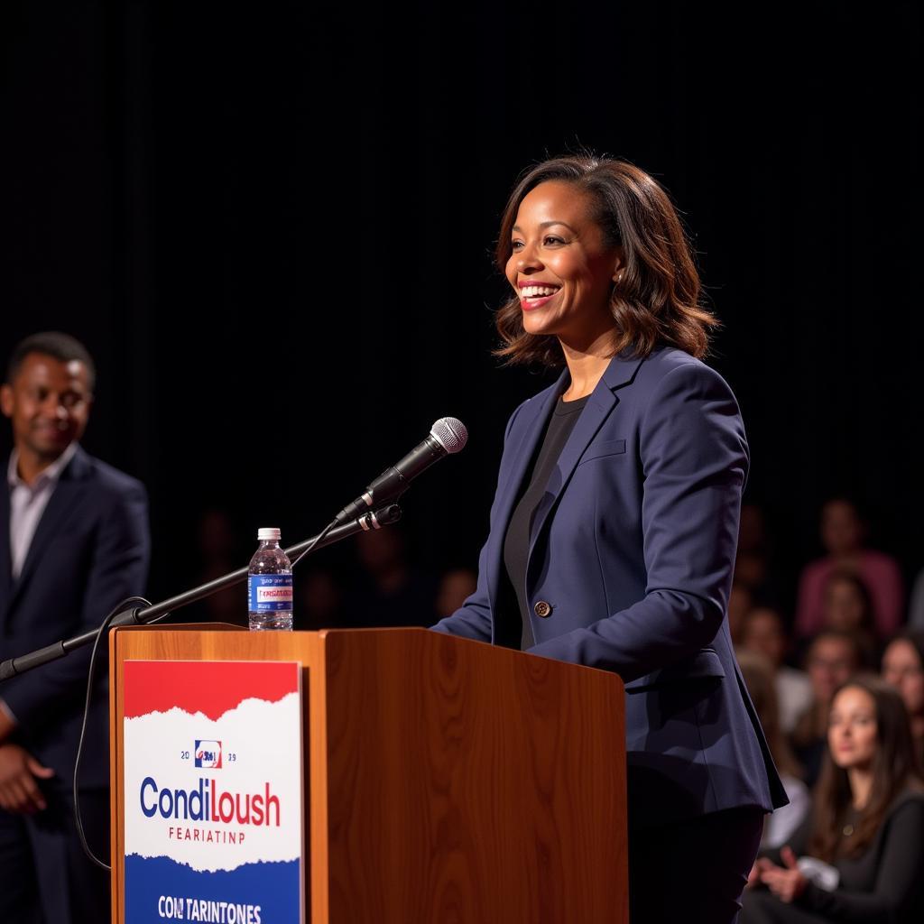 African American Republican Candidate Campaigning