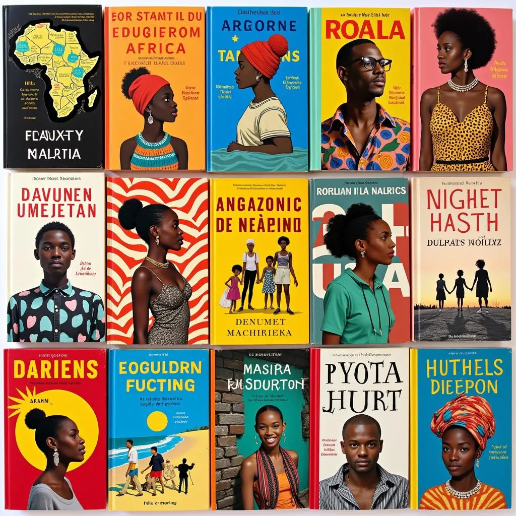 A display of books written by contemporary African authors in French