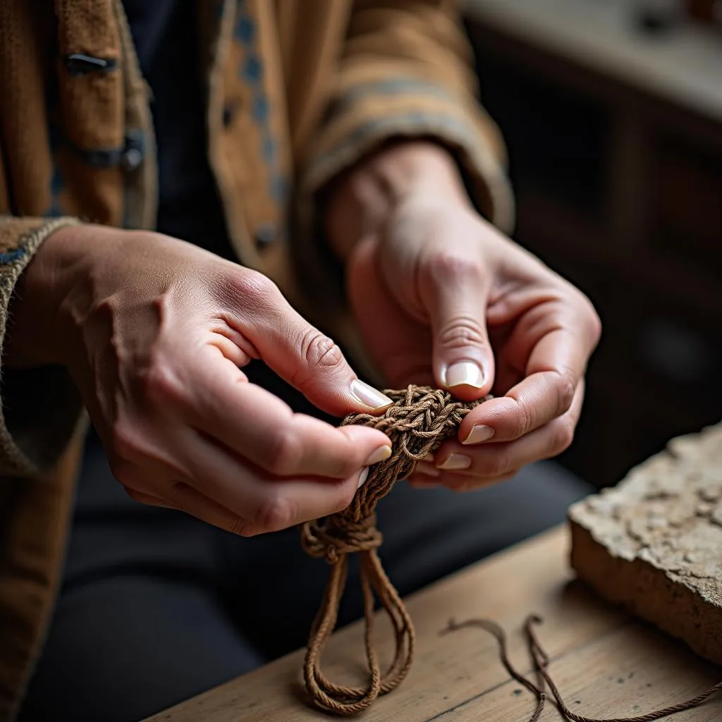 Crafting an Elephant Hair Bracelet