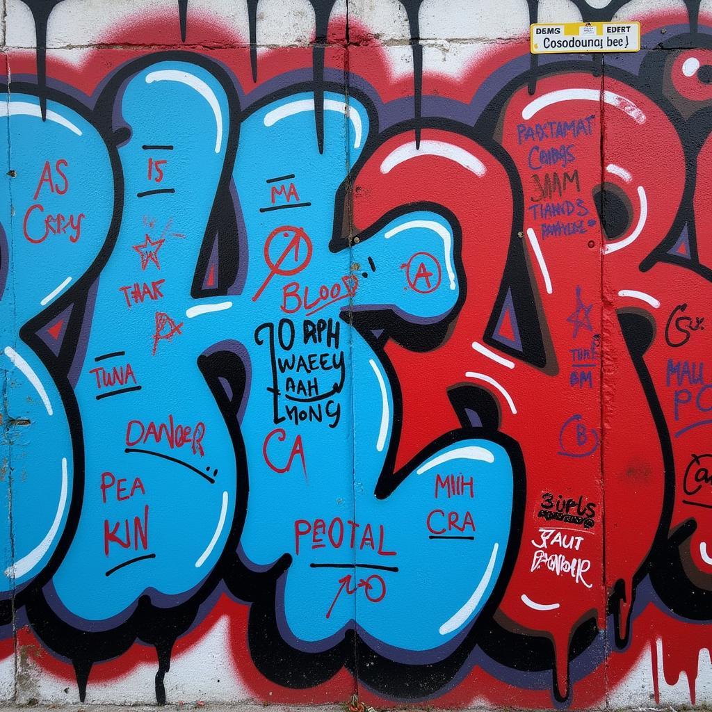 Crips and Bloods Graffiti in Los Angeles