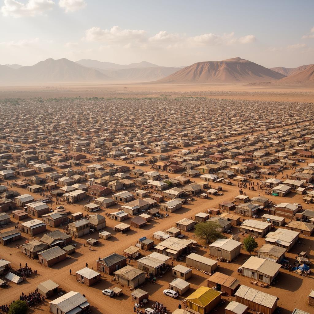 A sprawling refugee camp in Darfur