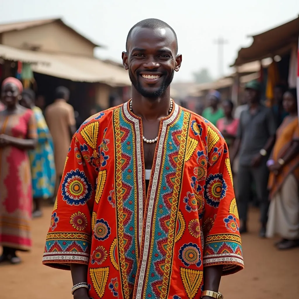 Dashiki Jacket Worn by a West African Man