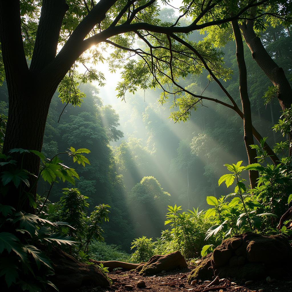 Dense African Rainforest Canopy