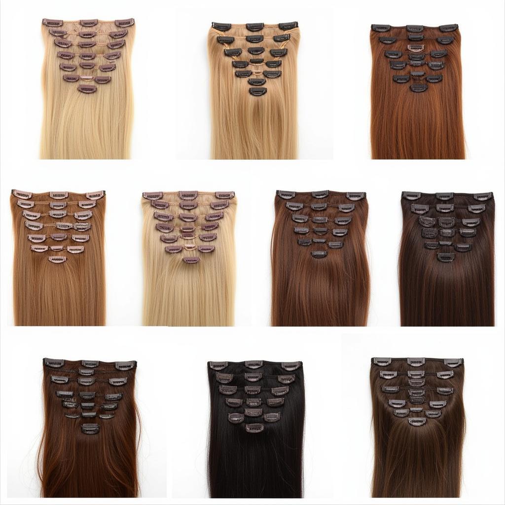 Different types of clip in hair extensions