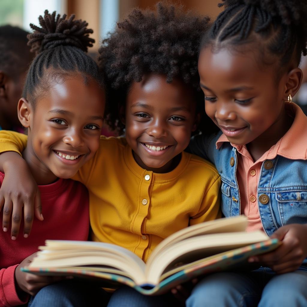 African Children Engaging in Different Activities