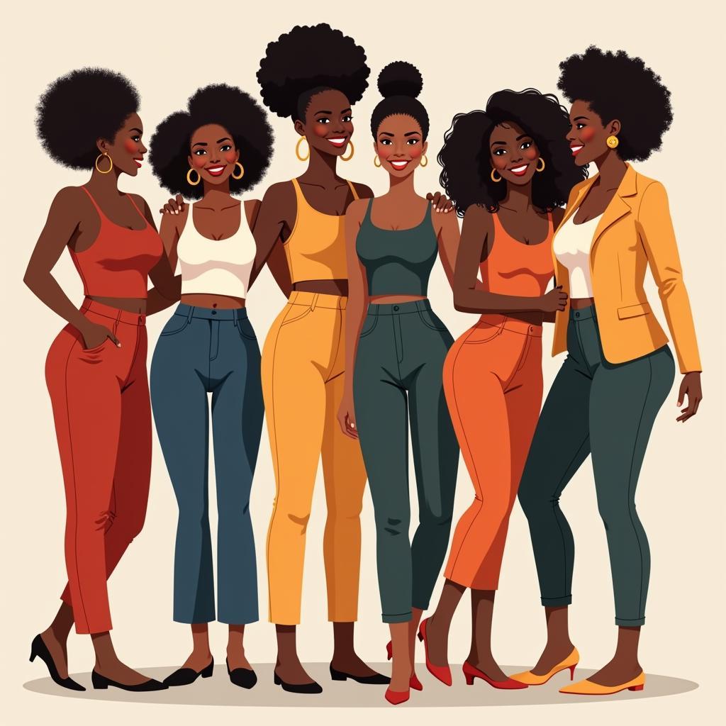 Diverse African Women Celebrating Beauty