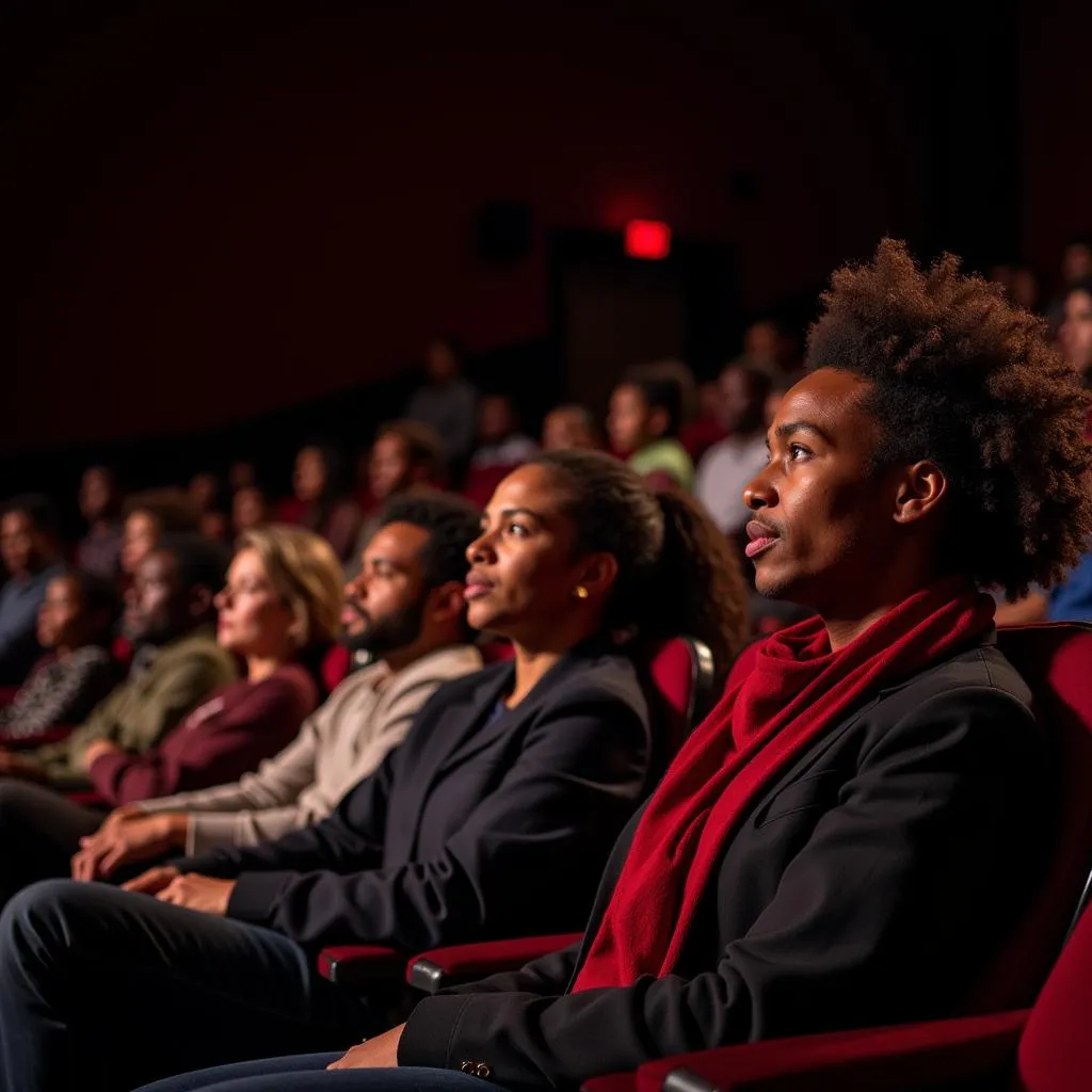 A diverse audience enjoying a play