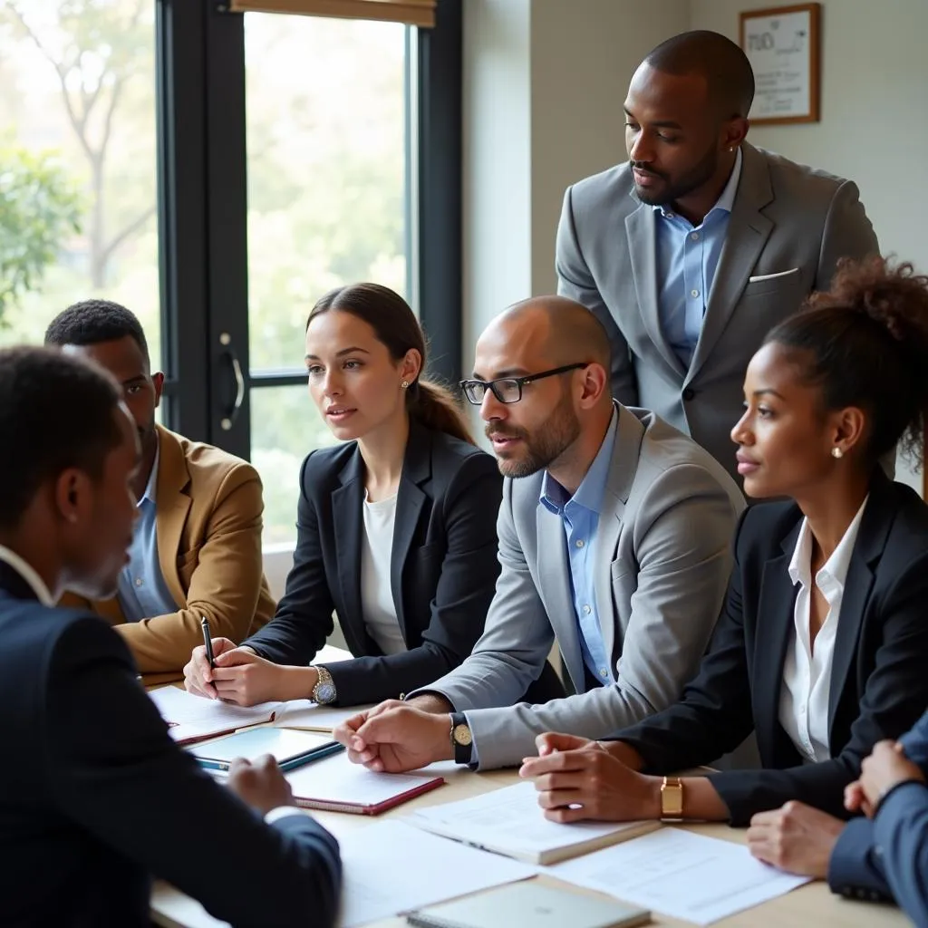 Diverse Group of African Business People in a Meeting