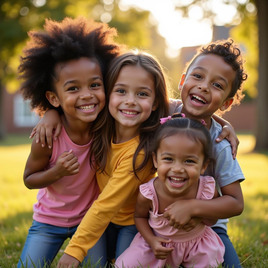 Children Embracing Diversity