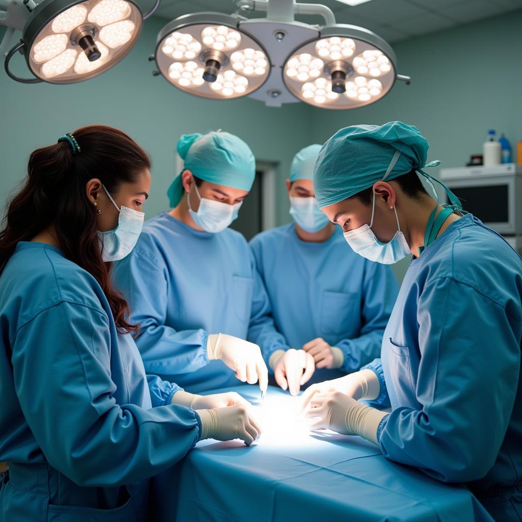 Diverse Group of Plastic Surgeons in Operating Room