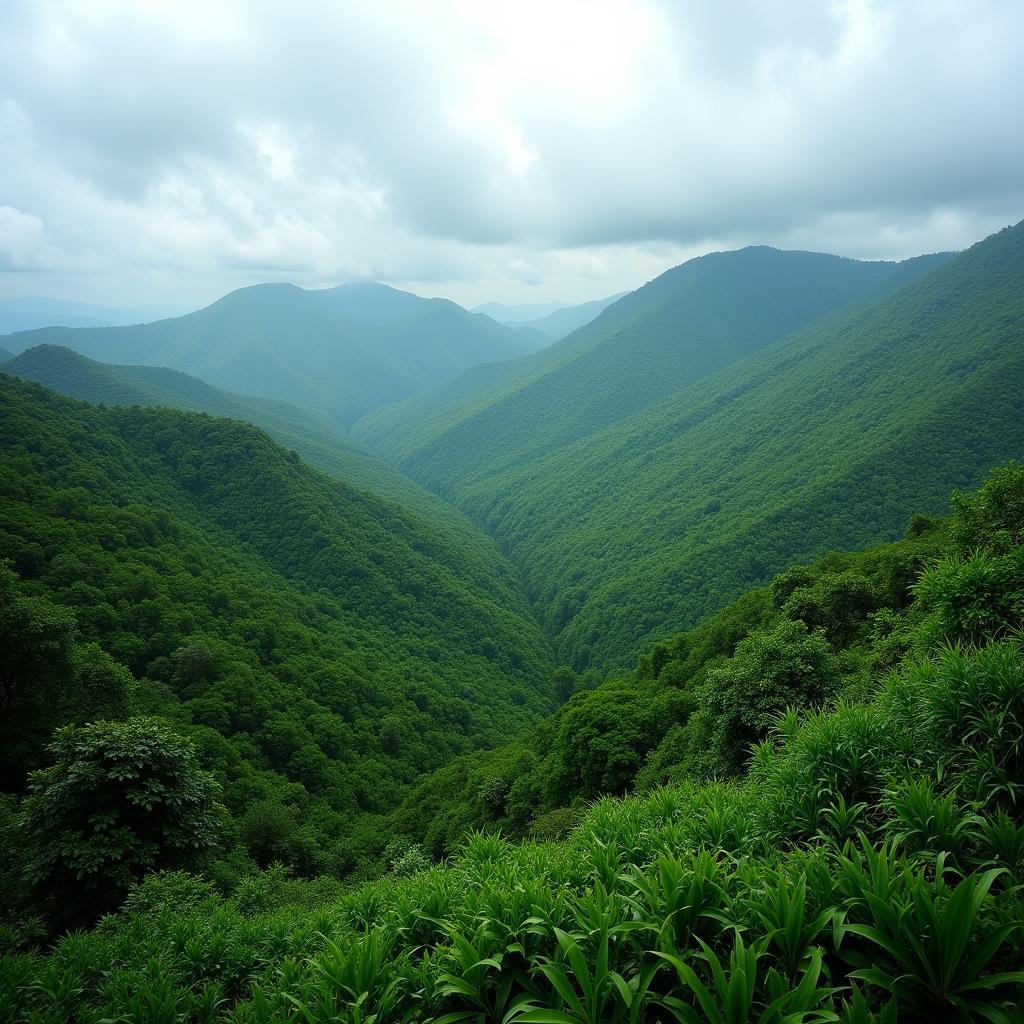 Lush rainforest landscape in DR Congo