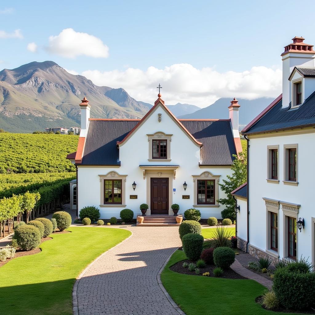 Cape Dutch architecture in Franschhoek, South Africa