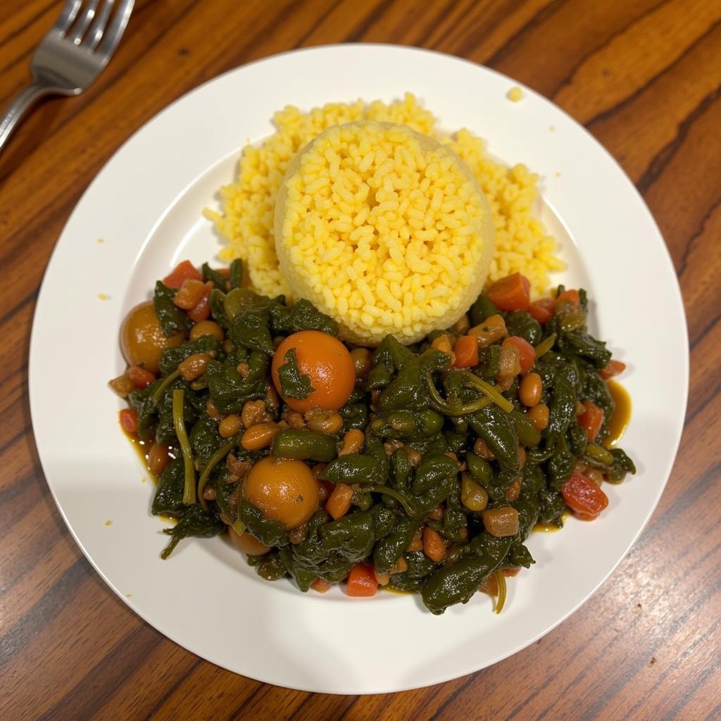 East African Ugali with Sukuma Wiki