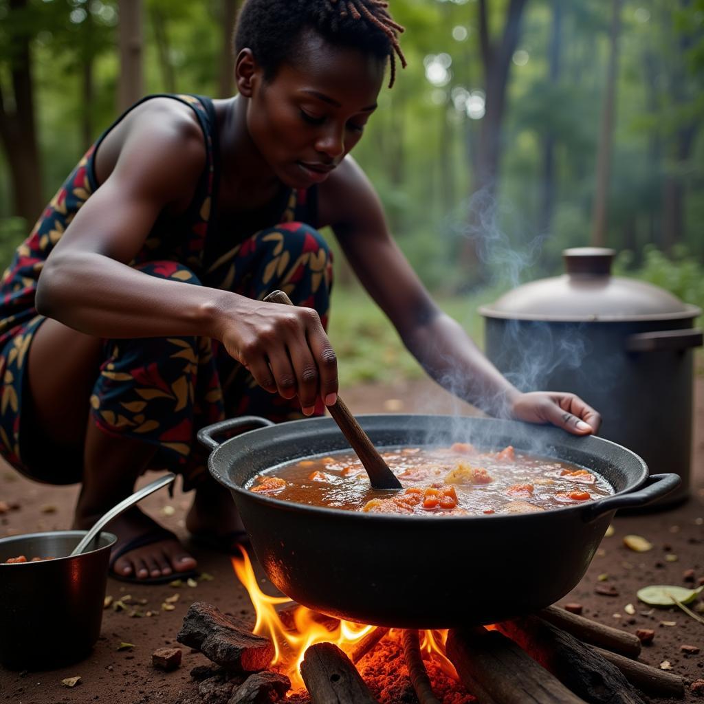 Preparing Traditional Edikaikong Soup