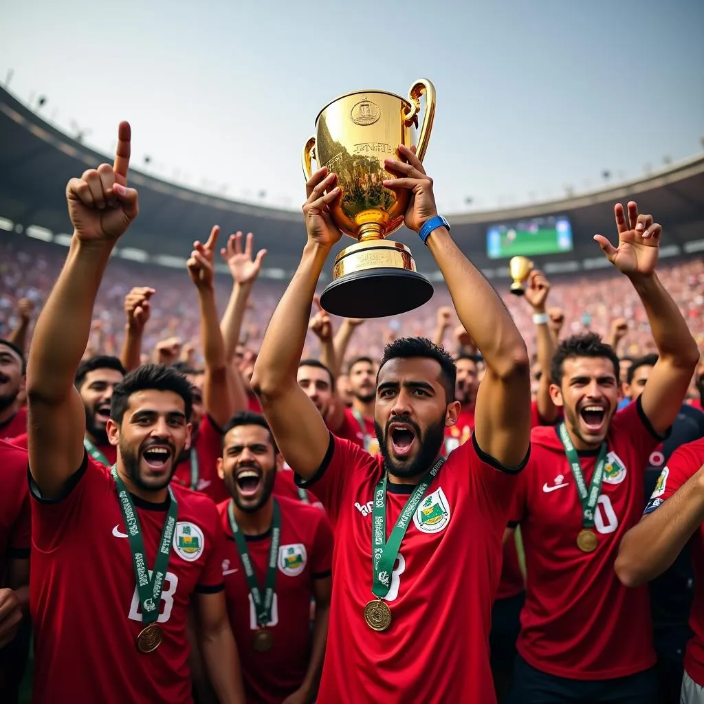 Egypt's National Football Team Celebrating AFCON Victory