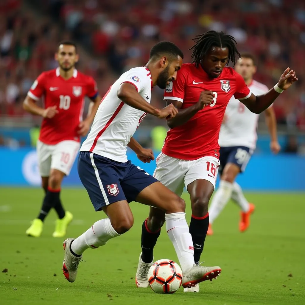 Egypt and Tunisia players in action during the final match