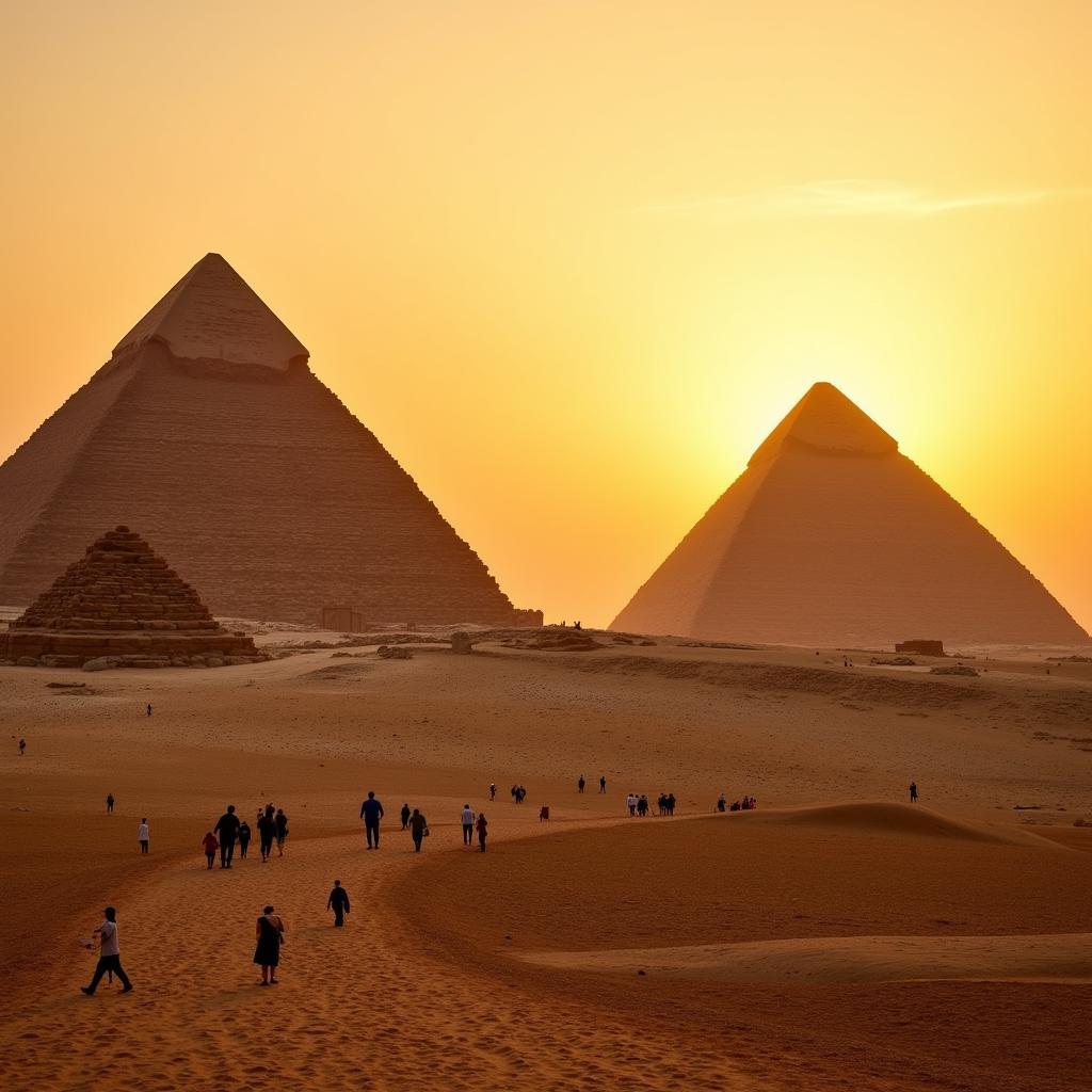 Ancient pyramids on the Giza Plateau, Egypt