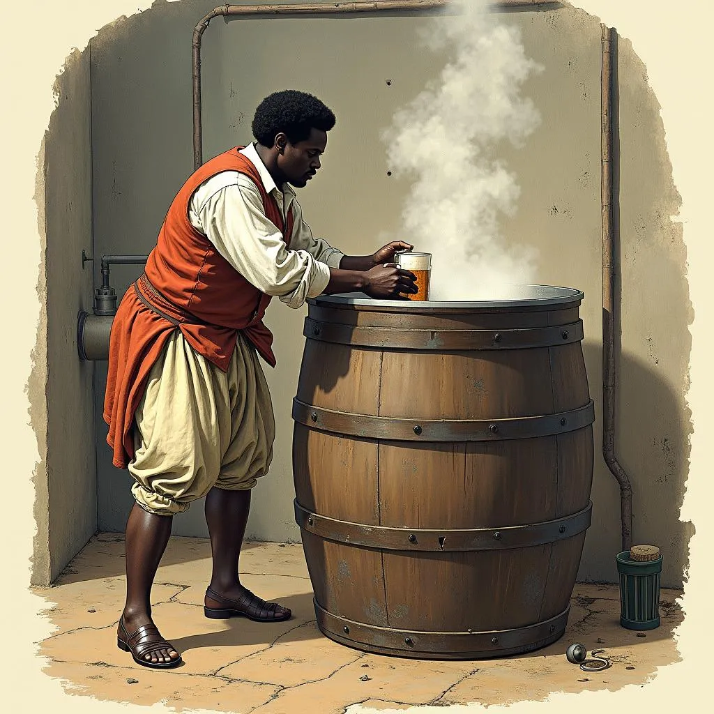 Enslaved African Brewer in Colonial America