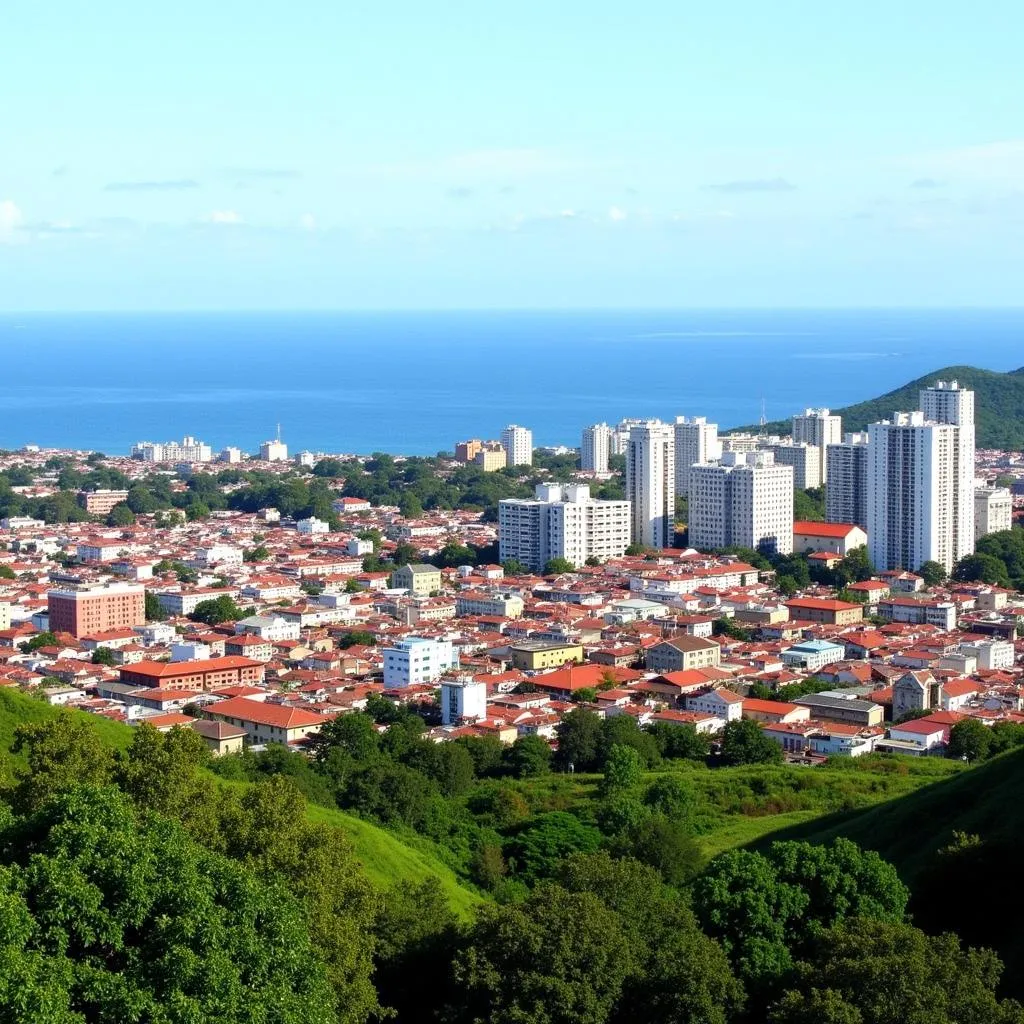 Malabo, the capital of Equatorial Guinea, with its mix of colonial architecture and modern buildings.