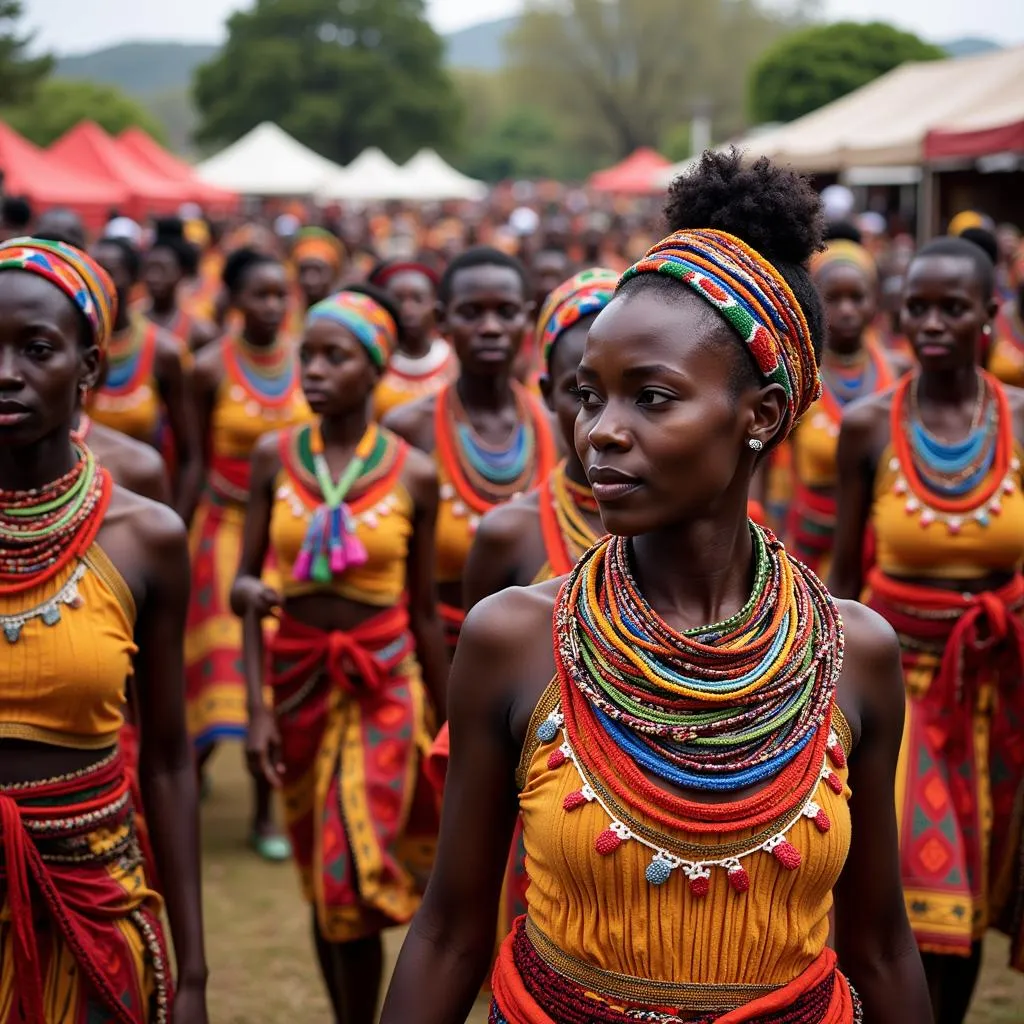 Dancers at the Umhlanga Ceremony in Eswatini