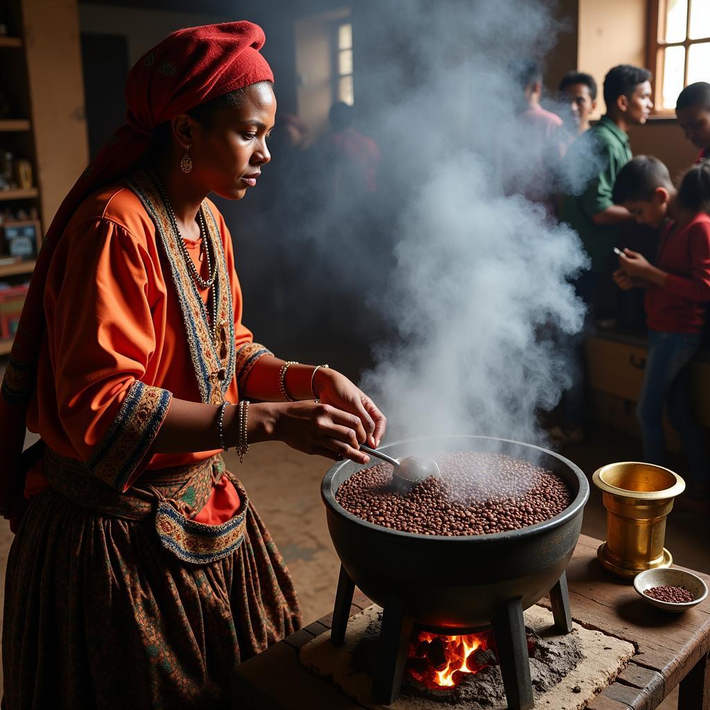 Traditional Ethiopian Coffee Ceremony