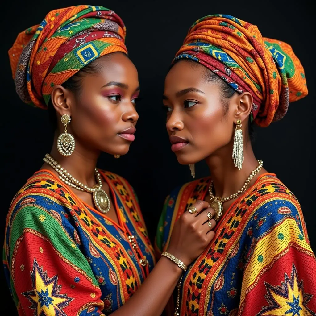 Ethiopian women in traditional clothing