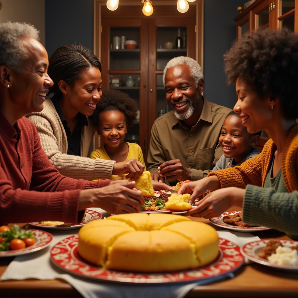 Family Meal with Cornbread