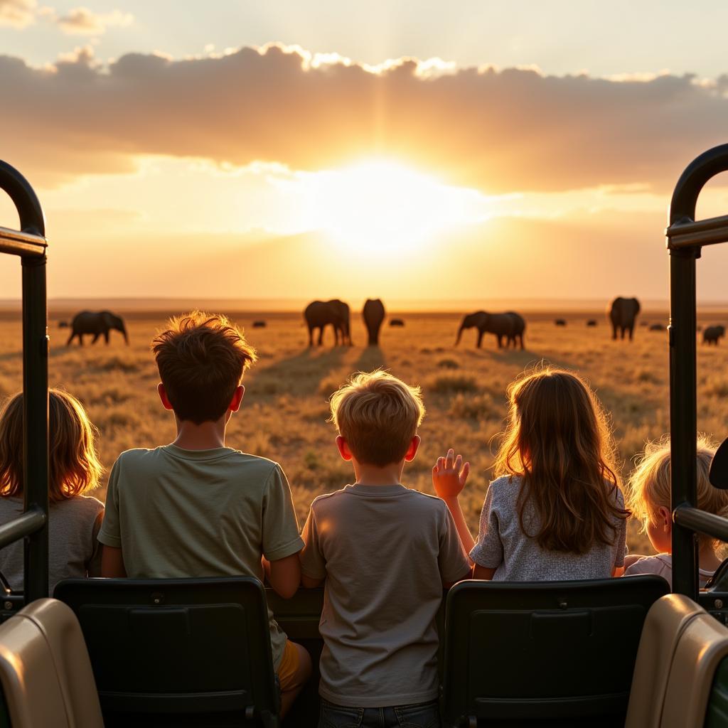 Family Enjoying a Safari in the Serengeti