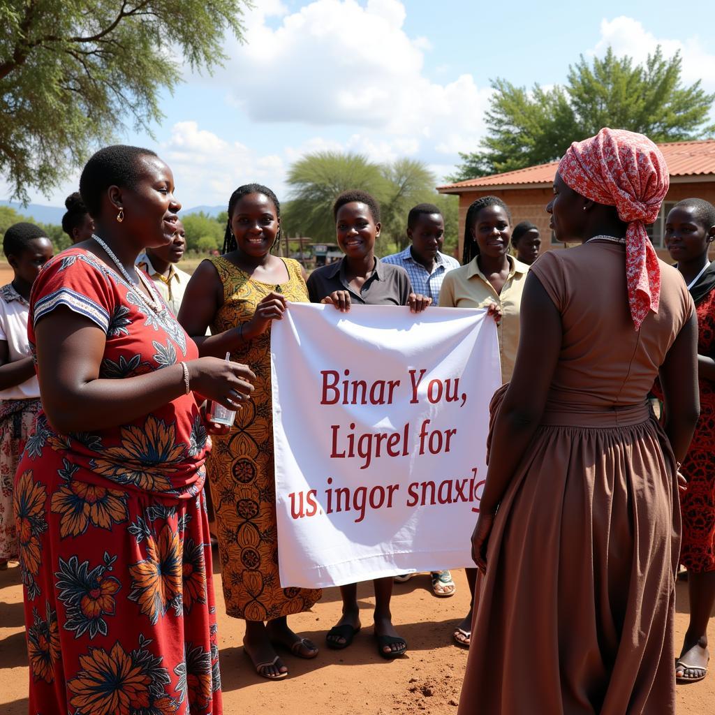 women participating in fgc awareness campaign