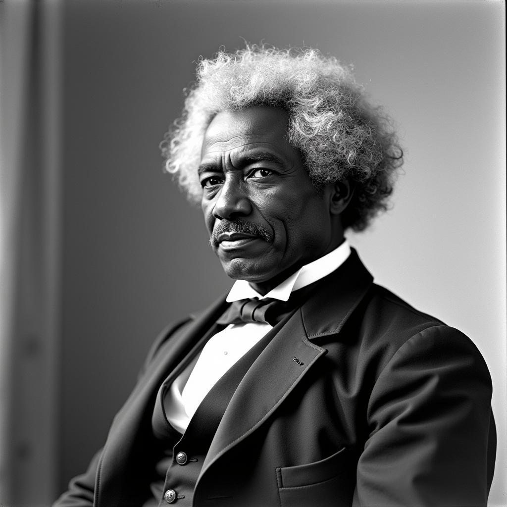 A portrait of Frederick Douglass, a prominent abolitionist and orator