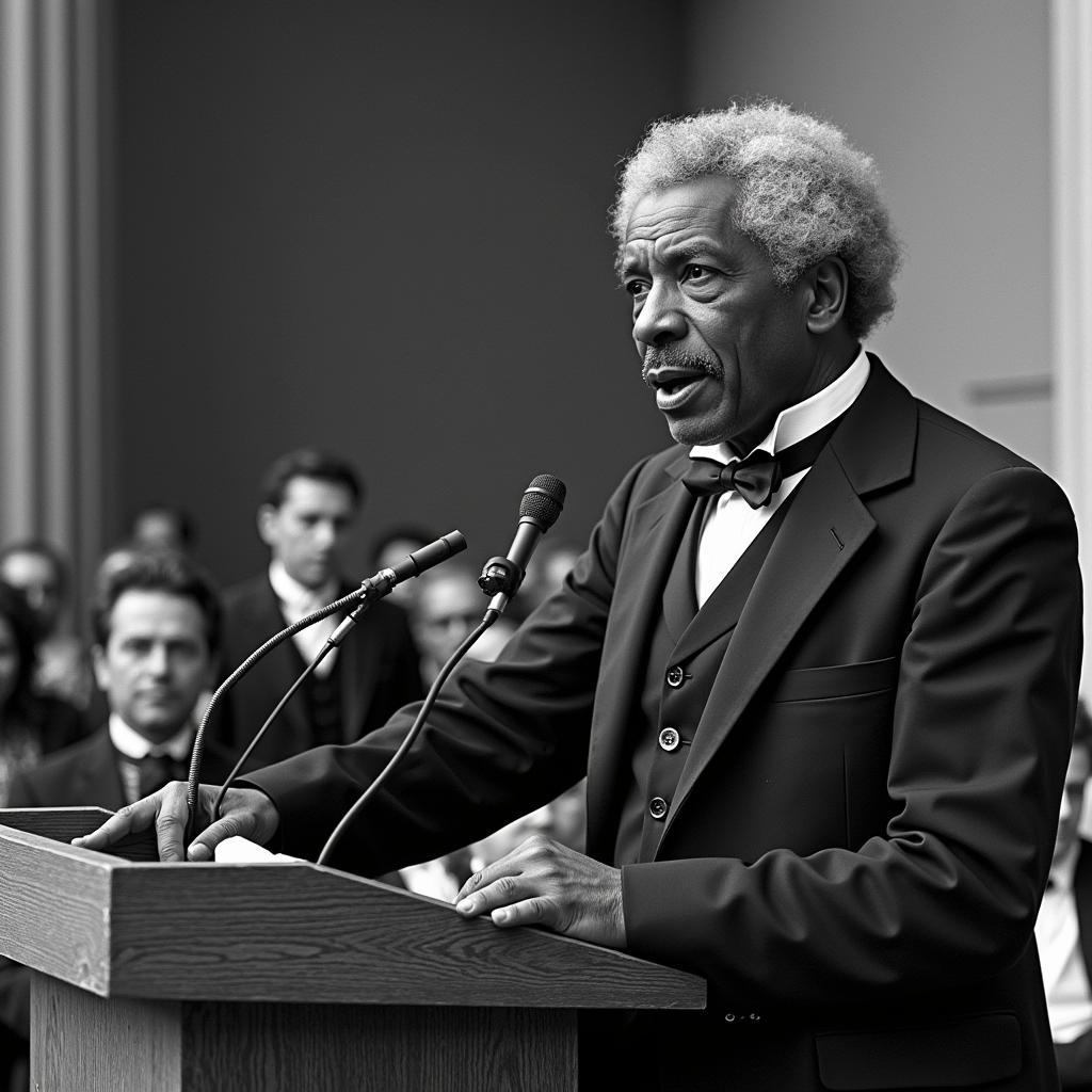 Frederick Douglass Delivering a Speech