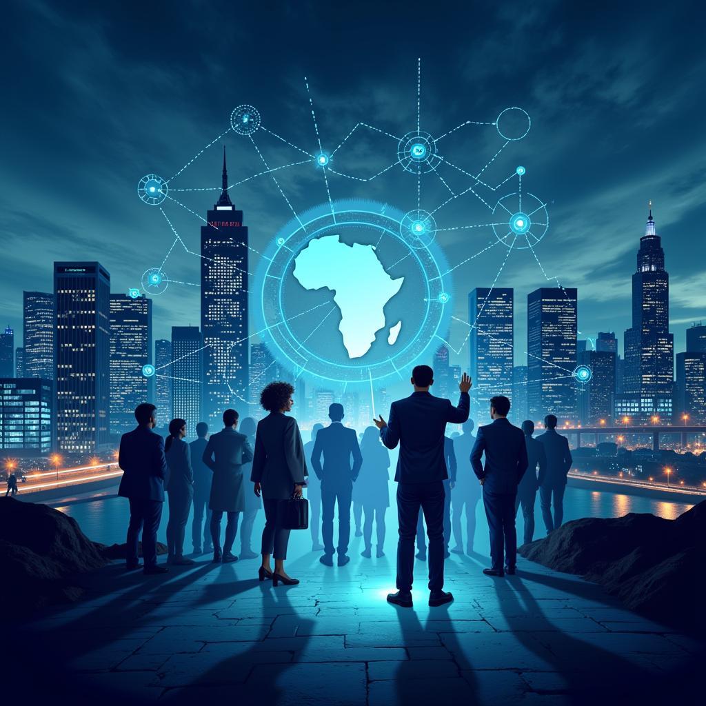 Future African Cityscape with Biometric Integration