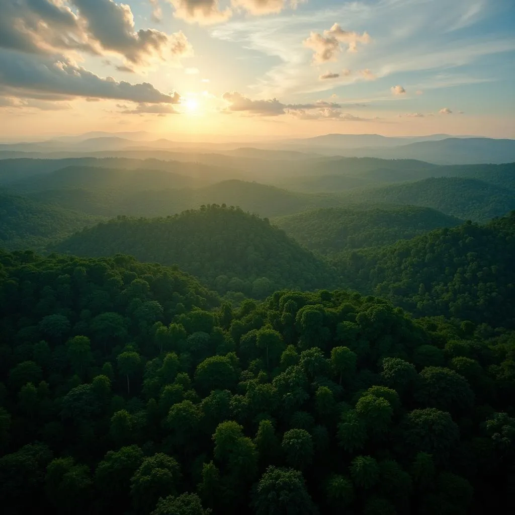 Aerial view of Gabon's lush rainforests