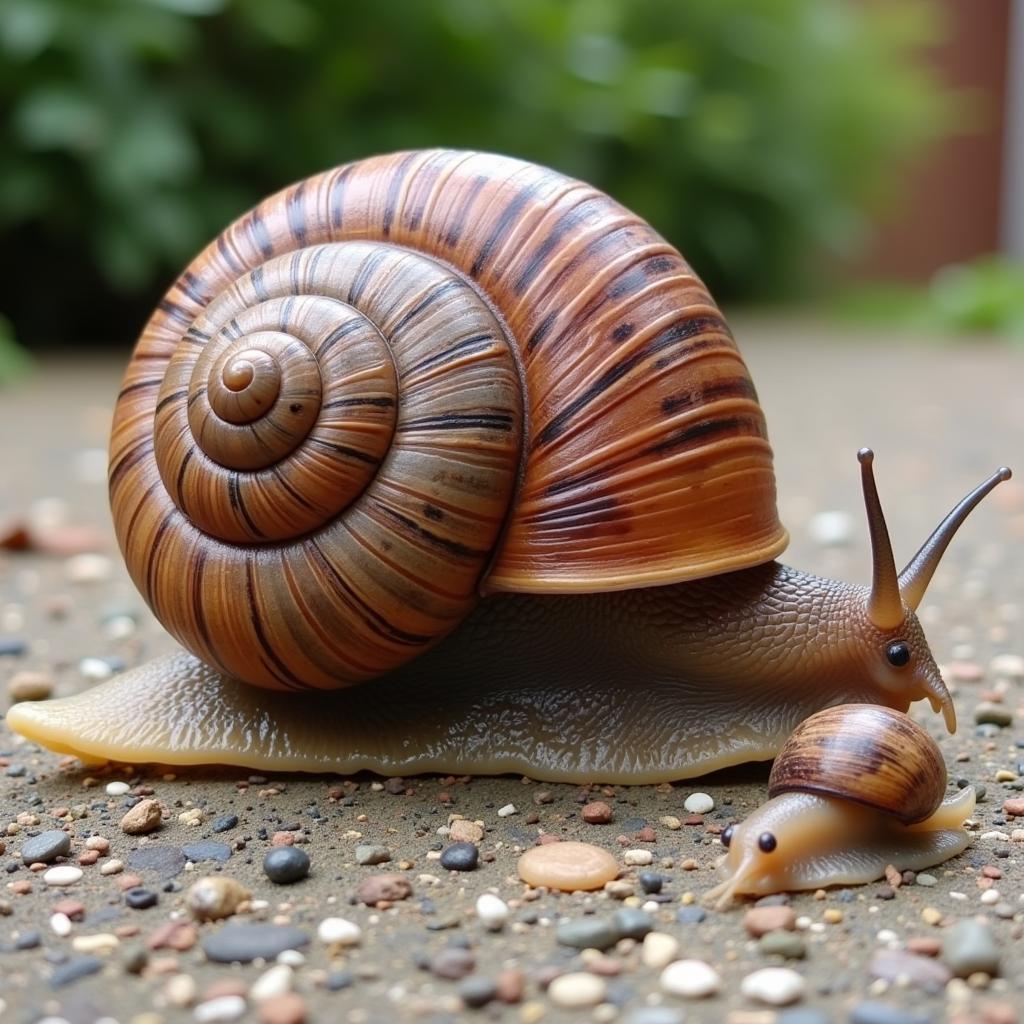 Giant African land snail size comparison