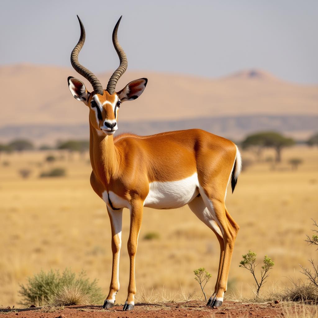 Grant's gazelle standing on the savanna