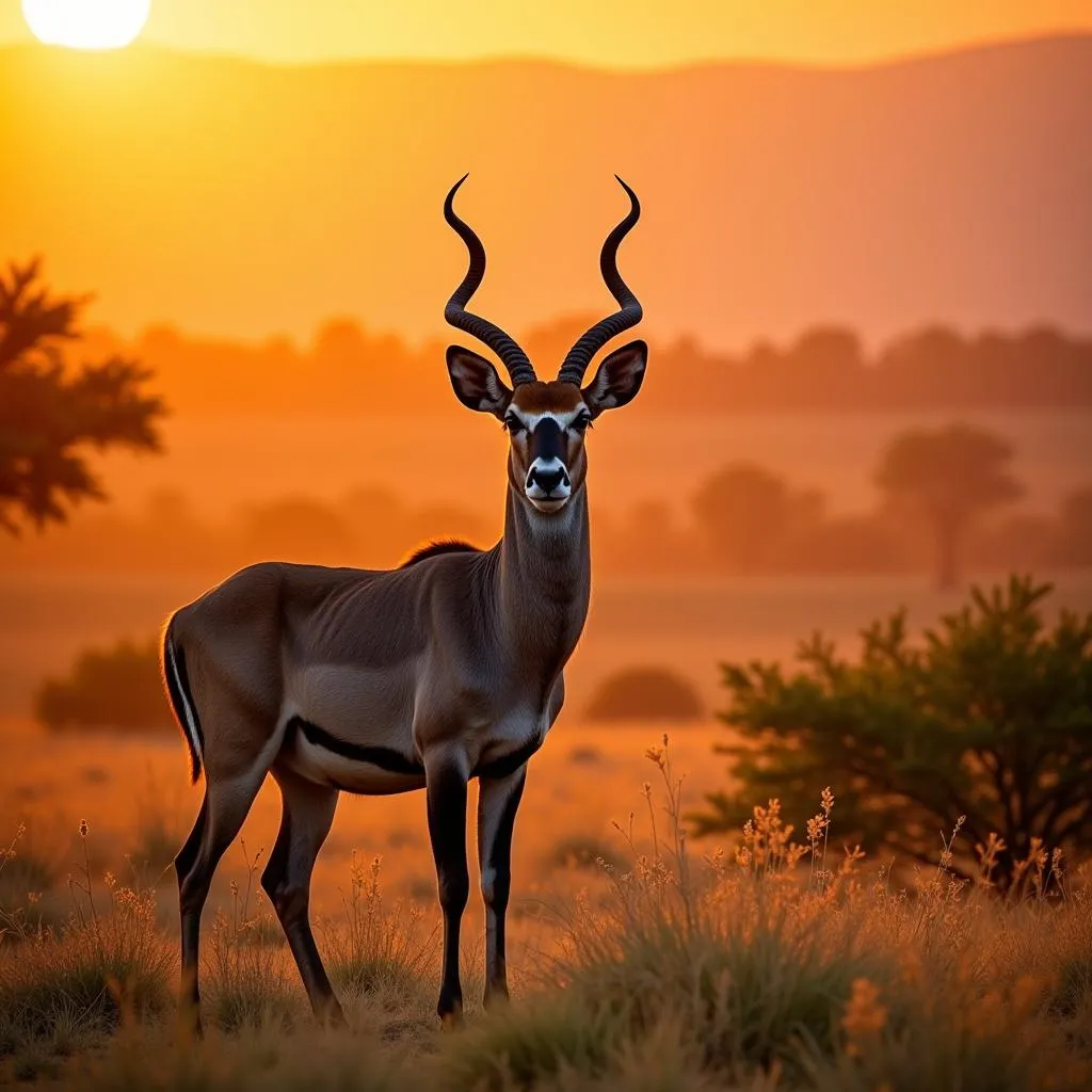 Greater Kudu in the African Savannah