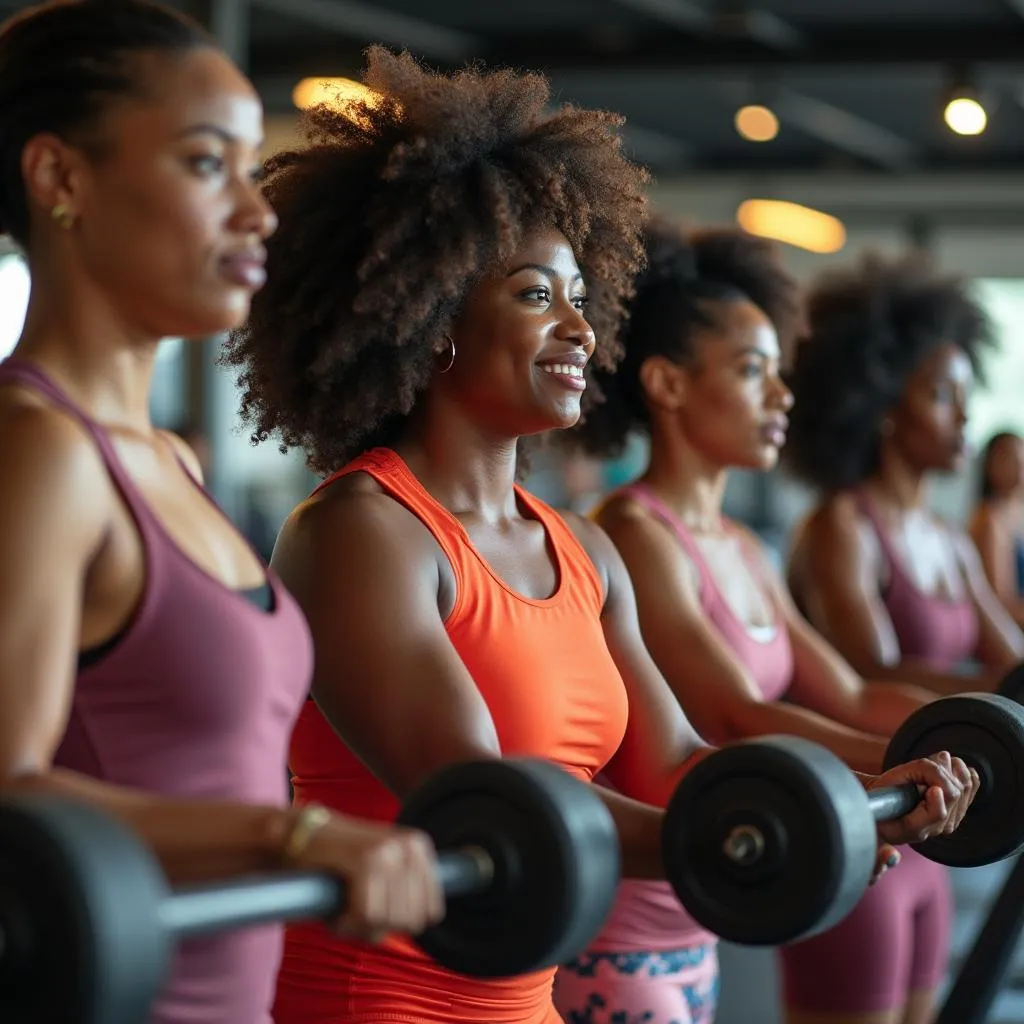 African American Women Working Out Together