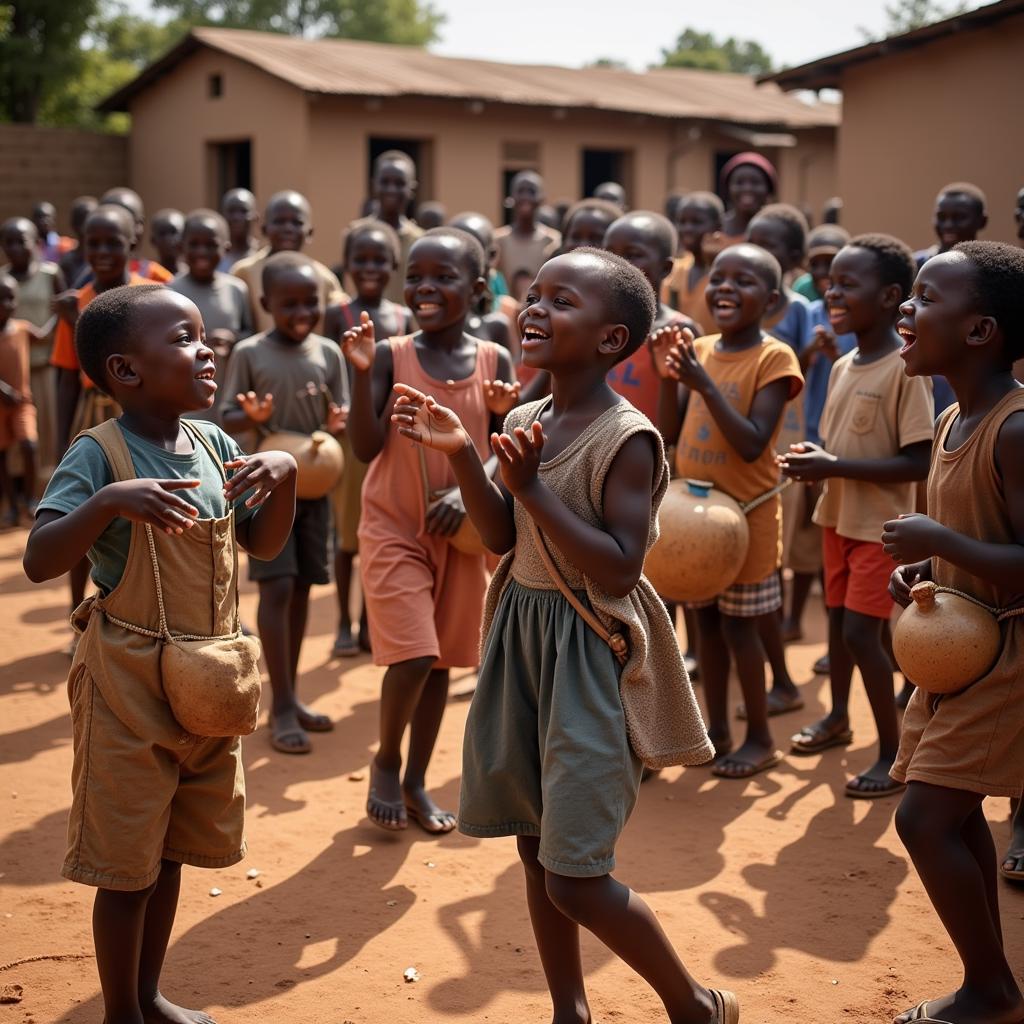 Children Singing and Dancing