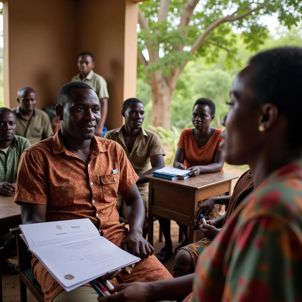 Group of African Farmers Attending Workshop