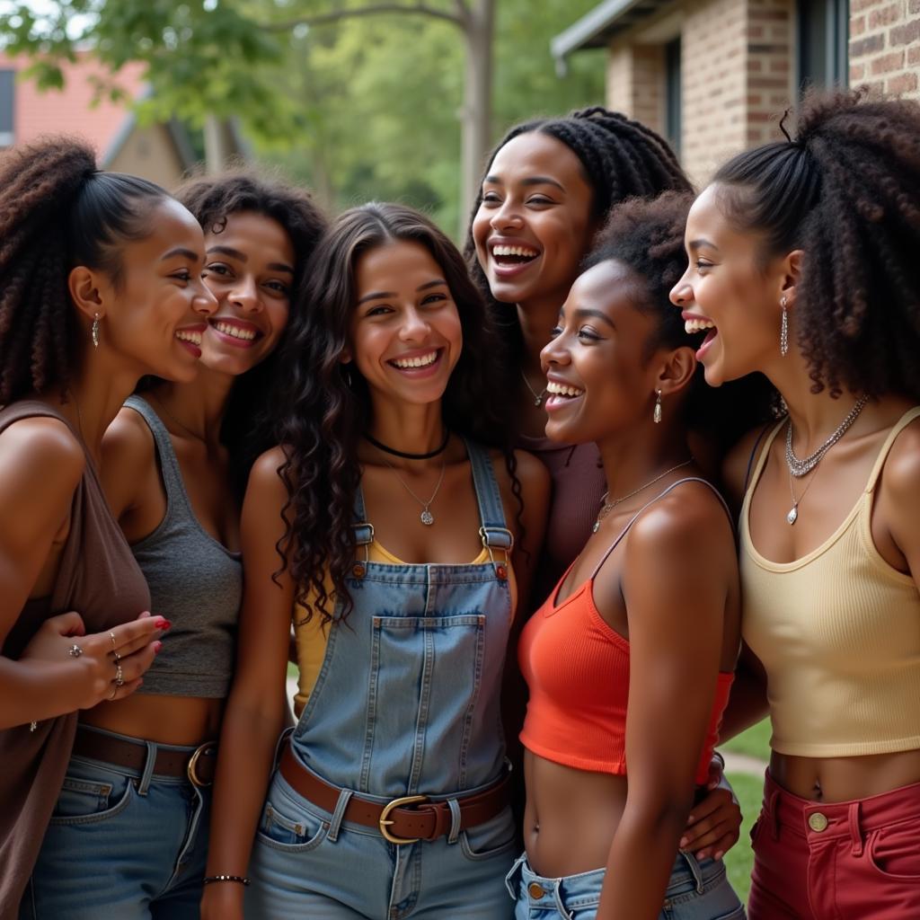 Group of friends with unique piercings and styles