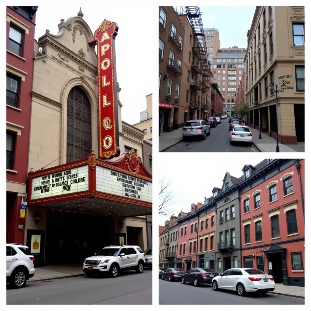 Harlem landmarks - Apollo Theater, Schomburg Center, Striver's Row