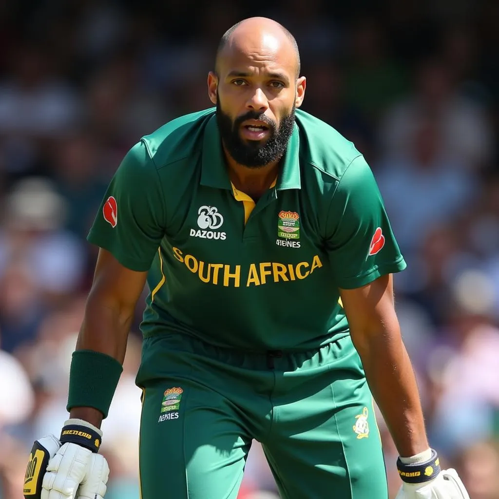 Hashim Amla batting in a South Africa jersey