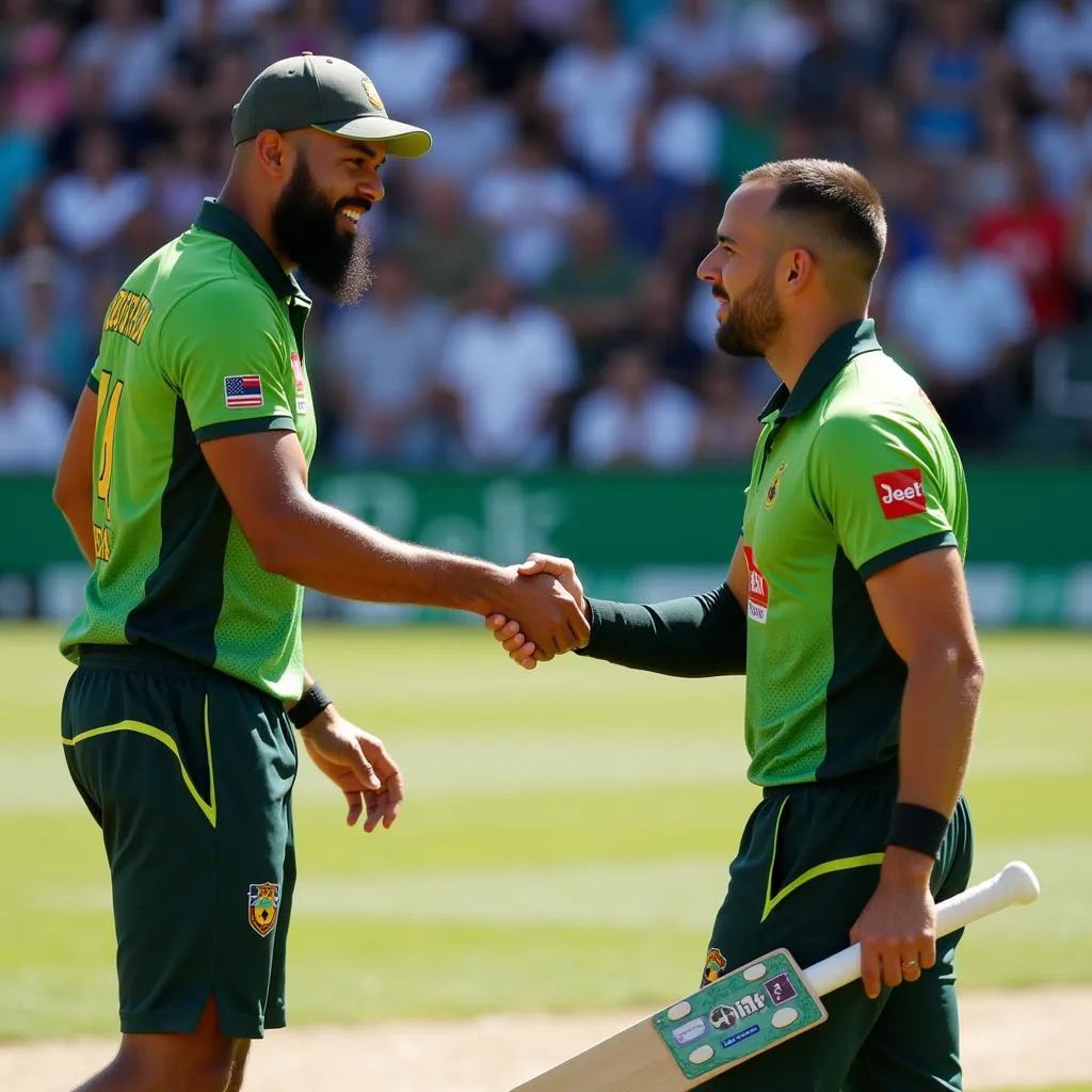 Hashim Amla shaking hands with an opponent