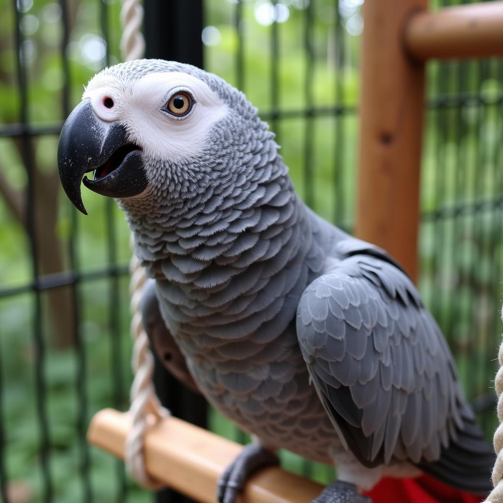 Thriving African Grey Parrot on a Pellet-Based Diet