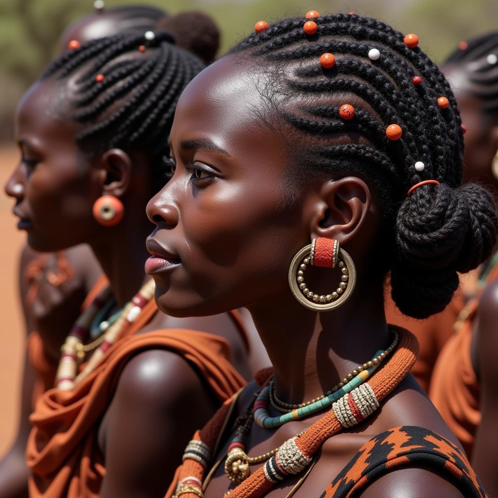 Himba Women with Traditional Braids