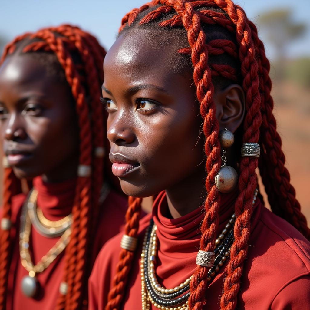 Himba Women Traditional Braids