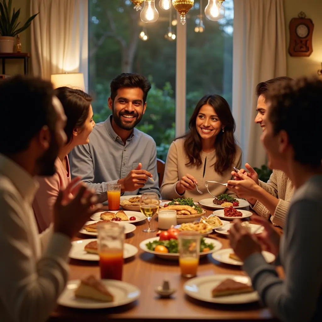 Indian African Couple with Family