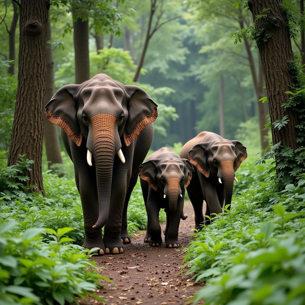 Indian Elephant Forest Habitat