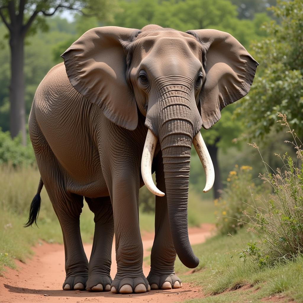 Indian Elephant with Tusks