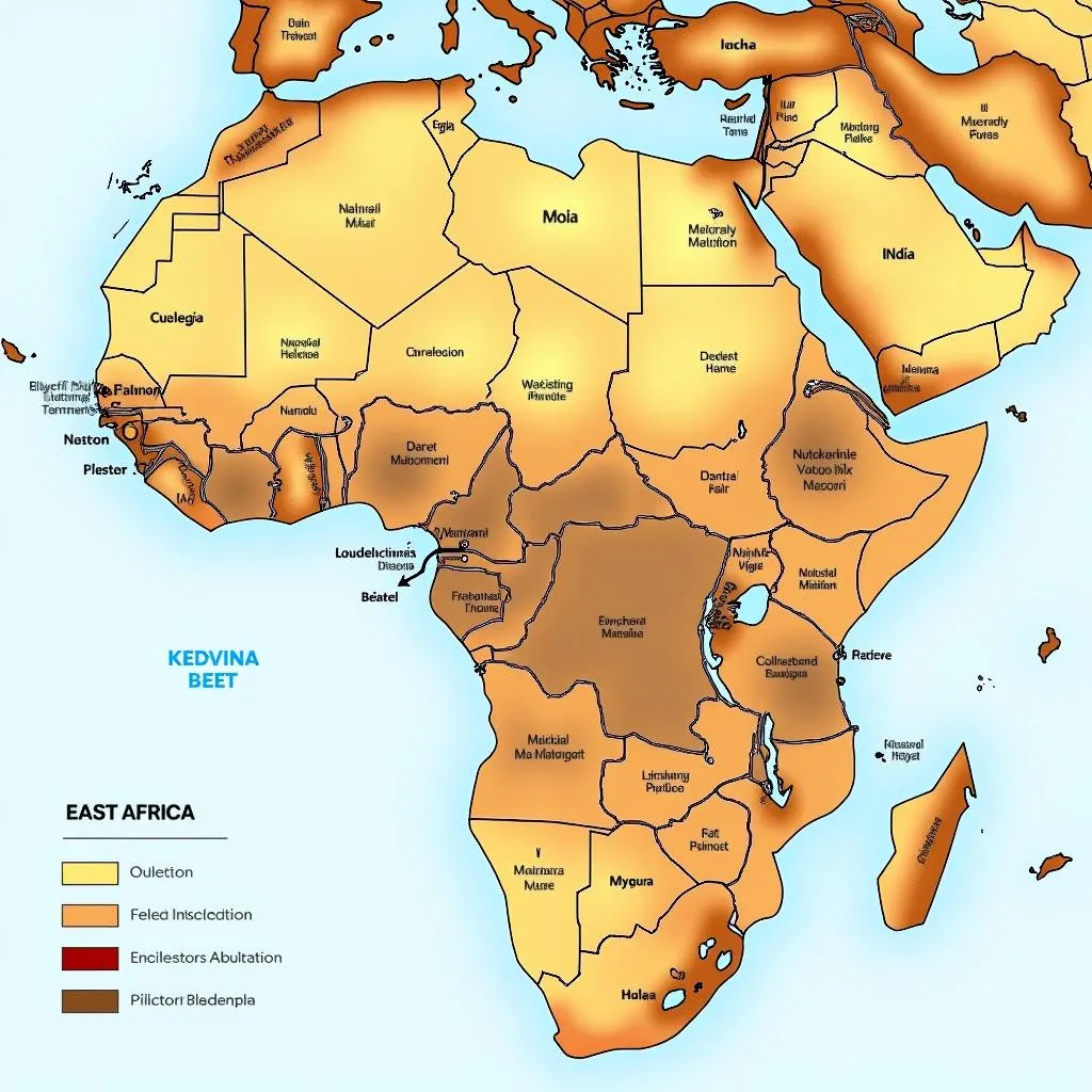 Map depicting historical trade routes across the Indian Ocean